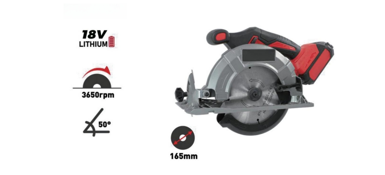 Hantechn@ 18V Lithium-lon Brushless Cordless 6-12 Circular Saw (3650rpm)1