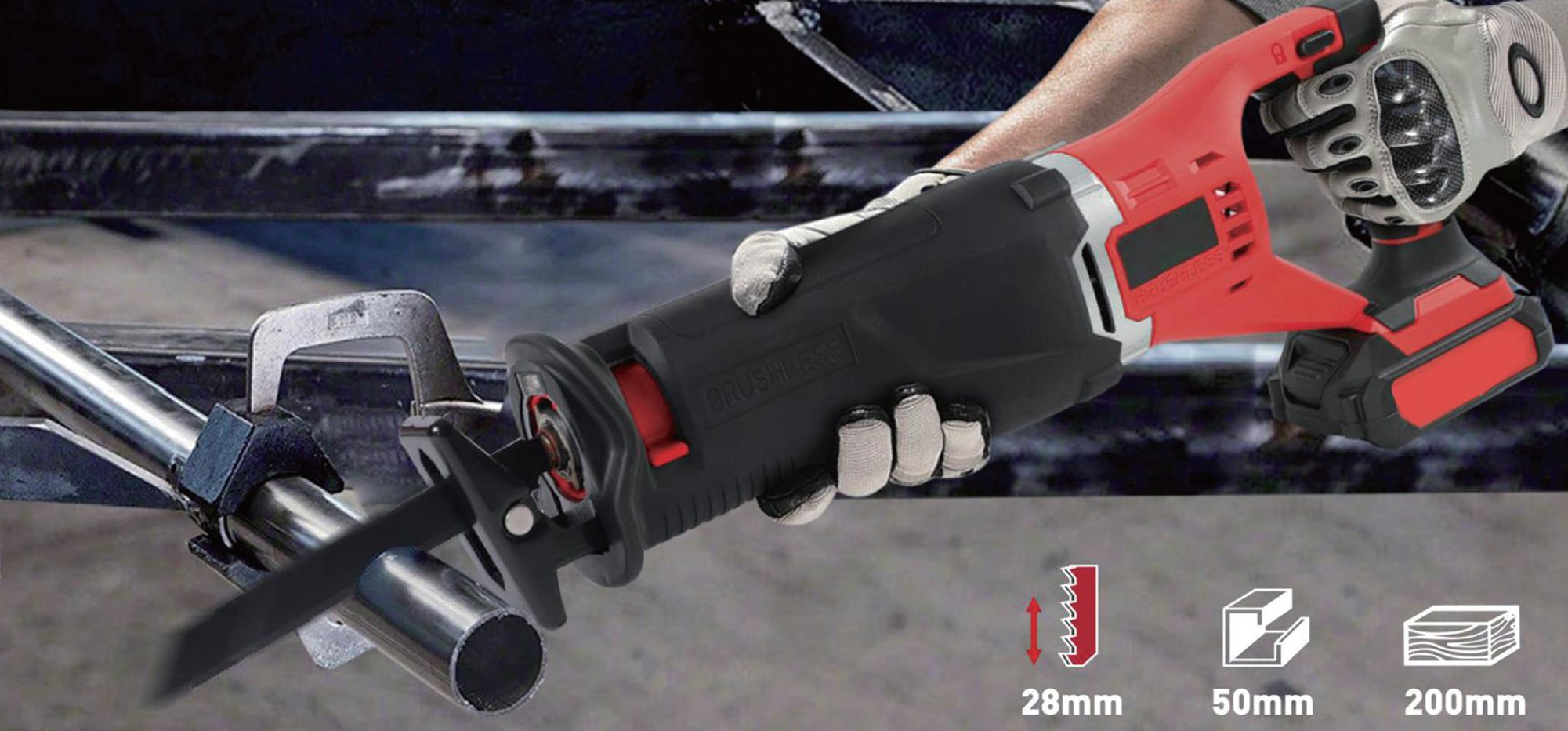 Hantechn@ 18V Lithium-lon Brushless Cordless Reciprocating Saw(3000rpm)1