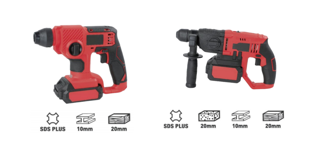 Hantechn@ 18V ליטהיום-לאָן קאָרדלעסס 1.5J SDS-PLUS Rotary Hammer2