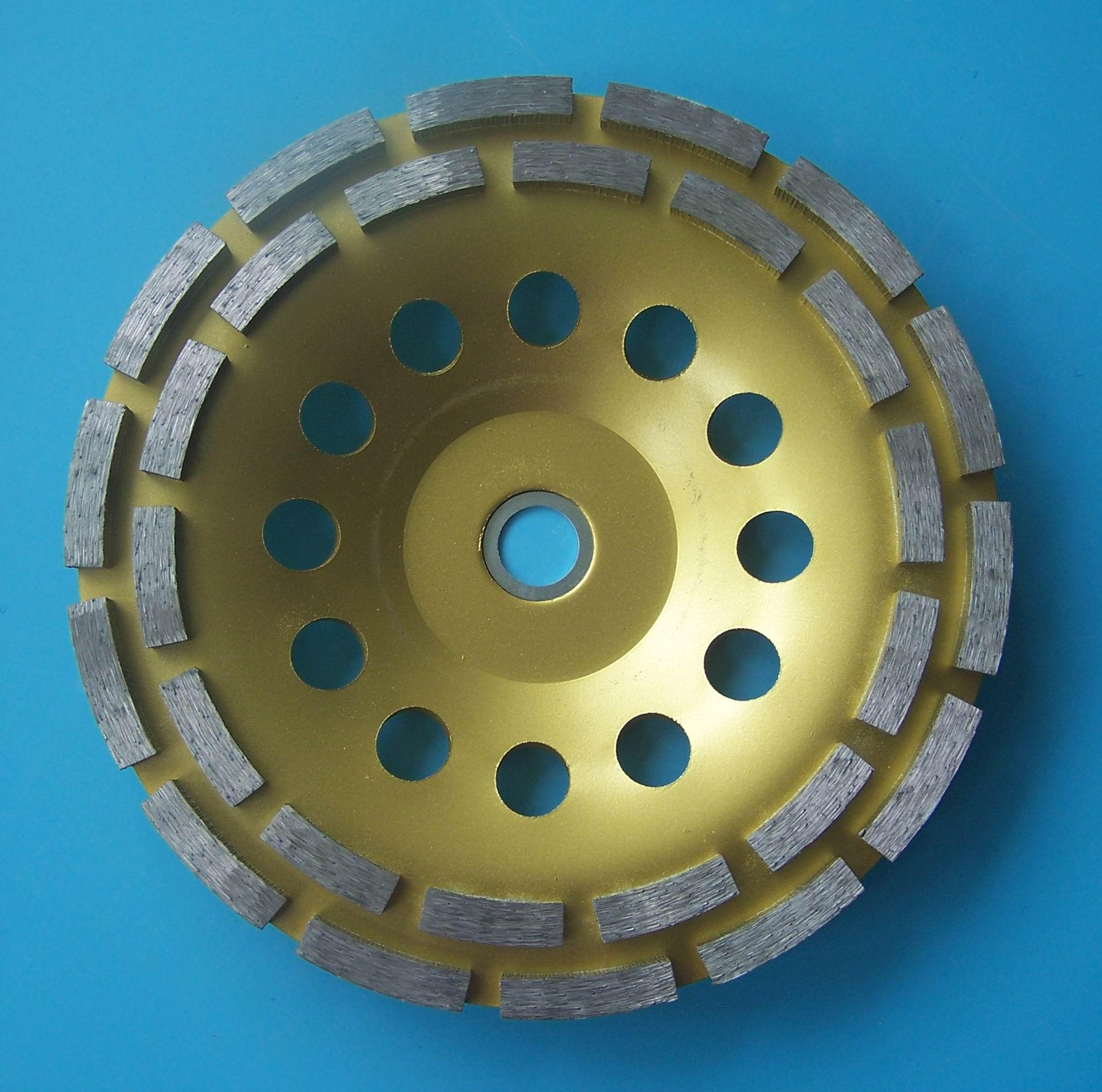 Hantechn@ Concrete Stone Polishing Double Row Diamond Grinding Cup Wheel Kanggo Marmer
